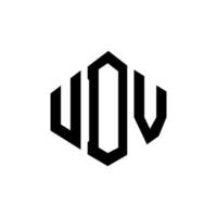 udv-Buchstaben-Logo-Design mit Polygonform. Udv-Polygon- und Würfelform-Logo-Design. Udv-Sechseck-Vektor-Logo-Vorlage in weißen und schwarzen Farben. udv-monogramm, geschäfts- und immobilienlogo. vektor
