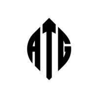 atg-Kreis-Buchstaben-Logo-Design mit Kreis- und Ellipsenform. atg Ellipsenbuchstaben mit typografischem Stil. Die drei Initialen bilden ein Kreislogo. ATG-Kreis-Emblem abstrakter Monogramm-Buchstaben-Markierungsvektor. vektor