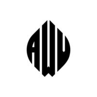 awv-Kreisbuchstaben-Logo-Design mit Kreis- und Ellipsenform. awv Ellipsenbuchstaben mit typografischem Stil. Die drei Initialen bilden ein Kreislogo. awv Kreisemblem abstrakter Monogramm-Buchstabenmarkierungsvektor. vektor