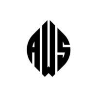 aws cirkel bokstavslogotyp design med cirkel och ellipsform. aws ellipsbokstäver med typografisk stil. de tre initialerna bildar en cirkellogotyp. aws cirkel emblem abstrakt monogram brev märke vektor. vektor