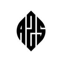 azs-Kreisbuchstaben-Logo-Design mit Kreis- und Ellipsenform. azs-ellipsenbuchstaben mit typografischem stil. Die drei Initialen bilden ein Kreislogo. azs-Kreis-Emblem abstrakter Monogramm-Buchstaben-Markierungsvektor. vektor