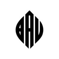 bau-Kreis-Buchstaben-Logo-Design mit Kreis- und Ellipsenform. bau Ellipsenbuchstaben mit typografischem Stil. Die drei Initialen bilden ein Kreislogo. bau-Kreis-Emblem abstrakter Monogramm-Buchstaben-Markierungsvektor. vektor
