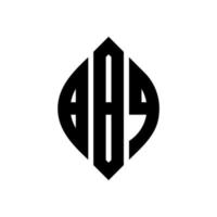 bbq-Kreis-Buchstaben-Logo-Design mit Kreis- und Ellipsenform. bbq-ellipsenbuchstaben mit typografischem stil. Die drei Initialen bilden ein Kreislogo. bbq-Kreis-Emblem abstrakter Monogramm-Buchstaben-Markierungsvektor. vektor