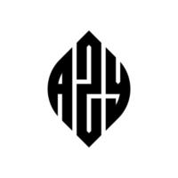 Azy Circle Letter Logo Design mit Kreis- und Ellipsenform. azy ellipsenbuchstaben mit typografischem stil. Die drei Initialen bilden ein Kreislogo. Azy-Kreis-Emblem abstrakter Monogramm-Buchstaben-Markenvektor. vektor