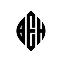 beh cirkel bokstavslogotyp design med cirkel och ellipsform. beh ellips bokstäver med typografisk stil. de tre initialerna bildar en cirkellogotyp. beh cirkel emblem abstrakt monogram brev märke vektor. vektor