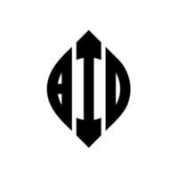Gebotskreis-Buchstaben-Logo-Design mit Kreis- und Ellipsenform. bieten ellipsenbuchstaben mit typografischem stil. Die drei Initialen bilden ein Kreislogo. Gebotskreisemblem abstrakter Monogramm-Buchstabenmarkierungsvektor. vektor