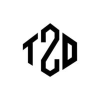 Tzo-Brief-Logo-Design mit Polygonform. tzo-polygon- und würfelform-logo-design. Tzo Sechseck-Vektor-Logo-Vorlage in weißen und schwarzen Farben. tzo-monogramm, geschäfts- und immobilienlogo. vektor