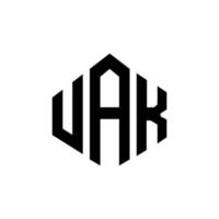 uak-Buchstaben-Logo-Design mit Polygonform. Uak-Polygon- und Würfelform-Logo-Design. uak Sechseck-Vektor-Logo-Vorlage in weißen und schwarzen Farben. uak-monogramm, geschäfts- und immobilienlogo. vektor