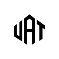 uat-Buchstaben-Logo-Design mit Polygonform. UAT Polygon- und Würfelform-Logo-Design. uat Sechseck-Vektor-Logo-Vorlage in weißen und schwarzen Farben. uat-monogramm, geschäfts- und immobilienlogo. vektor