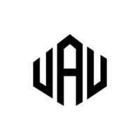 uau-Buchstaben-Logo-Design mit Polygonform. uau-polygon- und würfelform-logo-design. uau Sechseck-Vektor-Logo-Vorlage in weißen und schwarzen Farben. uau-monogramm, geschäfts- und immobilienlogo. vektor