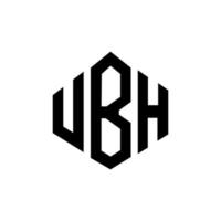 ubh bokstavslogotypdesign med polygonform. ubh polygon och kubform logotypdesign. ubh hexagon vektor logotyp mall vita och svarta färger. ubh monogram, affärs- och fastighetslogotyp.