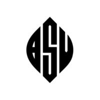 bsv-Kreisbuchstaben-Logo-Design mit Kreis- und Ellipsenform. bsv Ellipsenbuchstaben mit typografischem Stil. Die drei Initialen bilden ein Kreislogo. bsv Kreisemblem abstrakter Monogramm-Buchstabenmarkierungsvektor. vektor