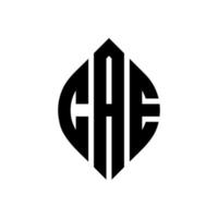 Cae-Kreis-Buchstaben-Logo-Design mit Kreis- und Ellipsenform. cae ellipsenbuchstaben mit typografischem stil. Die drei Initialen bilden ein Kreislogo. cae kreis emblem abstraktes monogramm buchstaben mark vektor. vektor