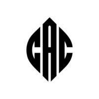 cac cirkel bokstavslogotyp design med cirkel och ellipsform. cac ellips bokstäver med typografisk stil. de tre initialerna bildar en cirkellogotyp. cac cirkel emblem abstrakt monogram brev märke vektor. vektor