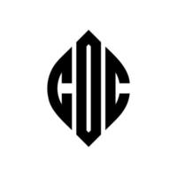 cdc-Kreisbuchstaben-Logo-Design mit Kreis- und Ellipsenform. cdc-ellipsenbuchstaben mit typografischem stil. Die drei Initialen bilden ein Kreislogo. CDC-Kreis-Emblem abstrakter Monogramm-Buchstaben-Markierungsvektor. vektor