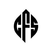 cfs-Kreisbuchstaben-Logo-Design mit Kreis- und Ellipsenform. cfs Ellipsenbuchstaben mit typografischem Stil. Die drei Initialen bilden ein Kreislogo. cfs-Kreis-Emblem abstrakter Monogramm-Buchstaben-Markierungsvektor. vektor