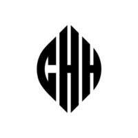 chh-Kreis-Buchstaben-Logo-Design mit Kreis- und Ellipsenform. chh Ellipsenbuchstaben mit typografischem Stil. Die drei Initialen bilden ein Kreislogo. chh-Kreis-Emblem abstrakter Monogramm-Buchstaben-Markierungsvektor. vektor