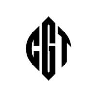 cgt-Kreisbuchstaben-Logo-Design mit Kreis- und Ellipsenform. cgt ellipsenbuchstaben mit typografischem stil. Die drei Initialen bilden ein Kreislogo. cgt-Kreis-Emblem abstrakter Monogramm-Buchstaben-Markenvektor. vektor