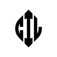 cil-Kreis-Buchstaben-Logo-Design mit Kreis- und Ellipsenform. cil Ellipsenbuchstaben mit typografischem Stil. Die drei Initialen bilden ein Kreislogo. cil-Kreis-Emblem abstrakter Monogramm-Buchstaben-Markierungsvektor. vektor