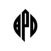 bpo-Kreisbuchstaben-Logo-Design mit Kreis- und Ellipsenform. bpo Ellipsenbuchstaben mit typografischem Stil. Die drei Initialen bilden ein Kreislogo. bpo-Kreis-Emblem abstrakter Monogramm-Buchstaben-Markenvektor. vektor