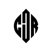 cjr cirkel bokstavslogotyp design med cirkel och ellipsform. cjr ellipsbokstäver med typografisk stil. de tre initialerna bildar en cirkellogotyp. cjr cirkel emblem abstrakt monogram bokstav märke vektor. vektor