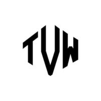 tvw-Buchstaben-Logo-Design mit Polygonform. tvw Polygon- und Würfelform-Logo-Design. Tvw Sechseck-Vektor-Logo-Vorlage in weißen und schwarzen Farben. tvw-monogramm, geschäfts- und immobilienlogo. vektor
