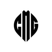 cmg cirkelbokstavslogotypdesign med cirkel och ellipsform. cmg ellipsbokstäver med typografisk stil. de tre initialerna bildar en cirkellogotyp. cmg cirkel emblem abstrakt monogram brev märke vektor. vektor