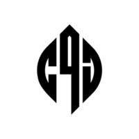 cqj-Kreisbuchstaben-Logo-Design mit Kreis- und Ellipsenform. cqj ellipsenbuchstaben mit typografischem stil. Die drei Initialen bilden ein Kreislogo. cqj Kreisemblem abstrakter Monogramm-Buchstabenmarkierungsvektor. vektor