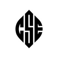 cse-Kreis-Buchstaben-Logo-Design mit Kreis- und Ellipsenform. cse Ellipsenbuchstaben mit typografischem Stil. Die drei Initialen bilden ein Kreislogo. cse-Kreis-Emblem abstrakter Monogramm-Buchstaben-Markierungsvektor. vektor
