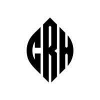 crx-Kreisbuchstaben-Logo-Design mit Kreis- und Ellipsenform. crx-ellipsenbuchstaben mit typografischem stil. Die drei Initialen bilden ein Kreislogo. crx-Kreis-Emblem abstrakter Monogramm-Buchstaben-Markenvektor. vektor