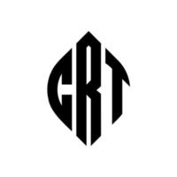 crt-Kreis-Buchstaben-Logo-Design mit Kreis- und Ellipsenform. Crt-Ellipsenbuchstaben mit typografischem Stil. Die drei Initialen bilden ein Kreislogo. crt-Kreis-Emblem abstrakter Monogramm-Buchstaben-Markierungsvektor. vektor