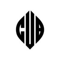 cub cirkel bokstavslogotyp design med cirkel och ellipsform. cub ellips bokstäver med typografisk stil. de tre initialerna bildar en cirkellogotyp. cub cirkel emblem abstrakt monogram bokstaven märke vektor. vektor