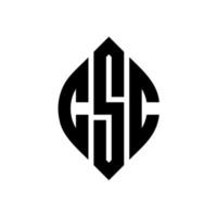 csc-Kreis-Buchstaben-Logo-Design mit Kreis- und Ellipsenform. csc-ellipsenbuchstaben mit typografischem stil. Die drei Initialen bilden ein Kreislogo. csc-Kreis-Emblem abstrakter Monogramm-Buchstaben-Markenvektor. vektor