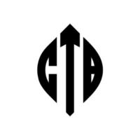 ctb cirkelbokstavslogotypdesign med cirkel och ellipsform. ctb ellipsbokstäver med typografisk stil. de tre initialerna bildar en cirkellogotyp. ctb cirkel emblem abstrakt monogram bokstav märke vektor. vektor