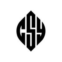 csy-Kreisbuchstabe-Logo-Design mit Kreis- und Ellipsenform. csy ellipsenbuchstaben mit typografischem stil. Die drei Initialen bilden ein Kreislogo. csy-Kreis-Emblem abstrakter Monogramm-Buchstaben-Markierungsvektor. vektor