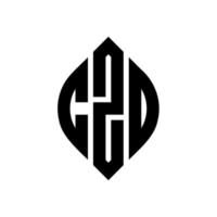 czo-Kreis-Buchstaben-Logo-Design mit Kreis- und Ellipsenform. czo-ellipsenbuchstaben mit typografischem stil. Die drei Initialen bilden ein Kreislogo. Czo-Kreis-Emblem abstrakter Monogramm-Buchstaben-Markenvektor. vektor