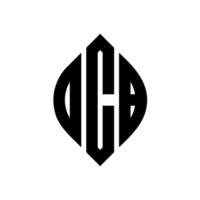 dcb-Kreisbuchstaben-Logo-Design mit Kreis- und Ellipsenform. DCB-Ellipsenbuchstaben mit typografischem Stil. Die drei Initialen bilden ein Kreislogo. dcb-Kreis-Emblem abstrakter Monogramm-Buchstaben-Markenvektor. vektor