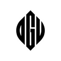 dgu-Kreisbuchstaben-Logo-Design mit Kreis- und Ellipsenform. dgu-Ellipsenbuchstaben mit typografischem Stil. Die drei Initialen bilden ein Kreislogo. dgu-Kreis-Emblem abstrakter Monogramm-Buchstaben-Markierungsvektor. vektor