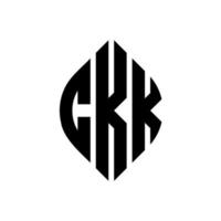 ckk-Kreis-Buchstaben-Logo-Design mit Kreis- und Ellipsenform. ckk Ellipsenbuchstaben mit typografischem Stil. Die drei Initialen bilden ein Kreislogo. ckk-Kreis-Emblem abstrakter Monogramm-Buchstaben-Markierungsvektor. vektor