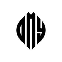 dmy-Kreisbuchstabe-Logo-Design mit Kreis- und Ellipsenform. dmy Ellipsenbuchstaben mit typografischem Stil. Die drei Initialen bilden ein Kreislogo. dmy Kreisemblem abstrakter Monogramm-Buchstabenmarkierungsvektor. vektor