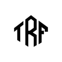 trf bokstavslogotypdesign med polygonform. trf polygon och kubform logotypdesign. trf hexagon vektor logotyp mall vita och svarta färger. trf monogram, affärs- och fastighetslogotyp.