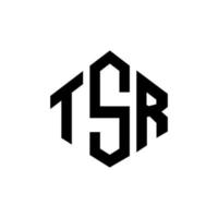 tsr-bokstavslogotypdesign med polygonform. tsr polygon och kubform logotypdesign. tsr hexagon vektor logotyp mall vita och svarta färger. tsr monogram, affärs- och fastighetslogotyp.