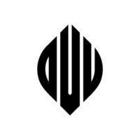 dvu-Kreisbuchstaben-Logo-Design mit Kreis- und Ellipsenform. dvu Ellipsenbuchstaben mit typografischem Stil. Die drei Initialen bilden ein Kreislogo. dvu-Kreis-Emblem abstrakter Monogramm-Buchstaben-Markierungsvektor. vektor