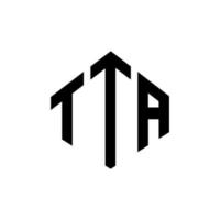 tta-Buchstaben-Logo-Design mit Polygonform. tta Polygon- und Würfelform-Logo-Design. tta Sechseck-Vektor-Logo-Vorlage in weißen und schwarzen Farben. tta-monogramm, geschäfts- und immobilienlogo. vektor