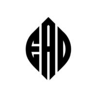 Ead-Kreis-Buchstaben-Logo-Design mit Kreis- und Ellipsenform. Ellipsenbuchstaben mit typografischem Stil lesen. Die drei Initialen bilden ein Kreislogo. Ead-Kreis-Emblem abstrakter Monogramm-Buchstaben-Markenvektor. vektor