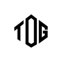 Tog-Brief-Logo-Design mit Polygonform. tog Polygon- und Würfelform-Logo-Design. Tog Sechseck-Vektor-Logo-Vorlage in weißen und schwarzen Farben. tog monogramm, geschäfts- und immobilienlogo. vektor