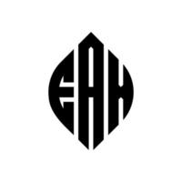 eax-Kreisbuchstaben-Logo-Design mit Kreis- und Ellipsenform. eax ellipsenbuchstaben mit typografischem stil. Die drei Initialen bilden ein Kreislogo. EAX-Kreis-Emblem abstrakter Monogramm-Buchstaben-Markierungsvektor. vektor