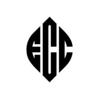 ecc cirkel bokstavslogotyp design med cirkel och ellipsform. ecc ellipsbokstäver med typografisk stil. de tre initialerna bildar en cirkellogotyp. ecc cirkel emblem abstrakt monogram brev märke vektor. vektor