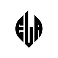 ela-Kreisbuchstaben-Logo-Design mit Kreis- und Ellipsenform. ela ellipsenbuchstaben mit typografischem stil. Die drei Initialen bilden ein Kreislogo. ela-Kreis-Emblem abstrakter Monogramm-Buchstaben-Markierungsvektor. vektor