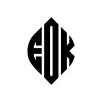 eok cirkelbokstavslogotypdesign med cirkel och ellipsform. eok ellipsbokstäver med typografisk stil. de tre initialerna bildar en cirkellogotyp. eok cirkel emblem abstrakt monogram bokstav märke vektor. vektor